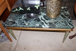 A marble topped and painted side table