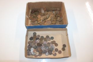 Two boxes of copper coinage