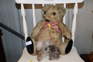 A vintage well loved Teddy bear and a Koala and mo