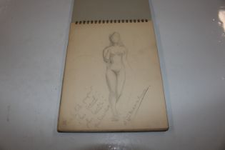 A sketch book and contents of various sketches