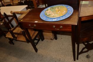 A 19th Century side table fitted single drawers, r