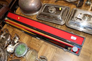 A Frame Cues Major snooker cue in fitted case