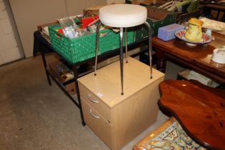 An oak effect two drawer filing chest and a retro