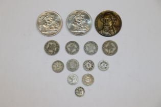 A bag of various coins