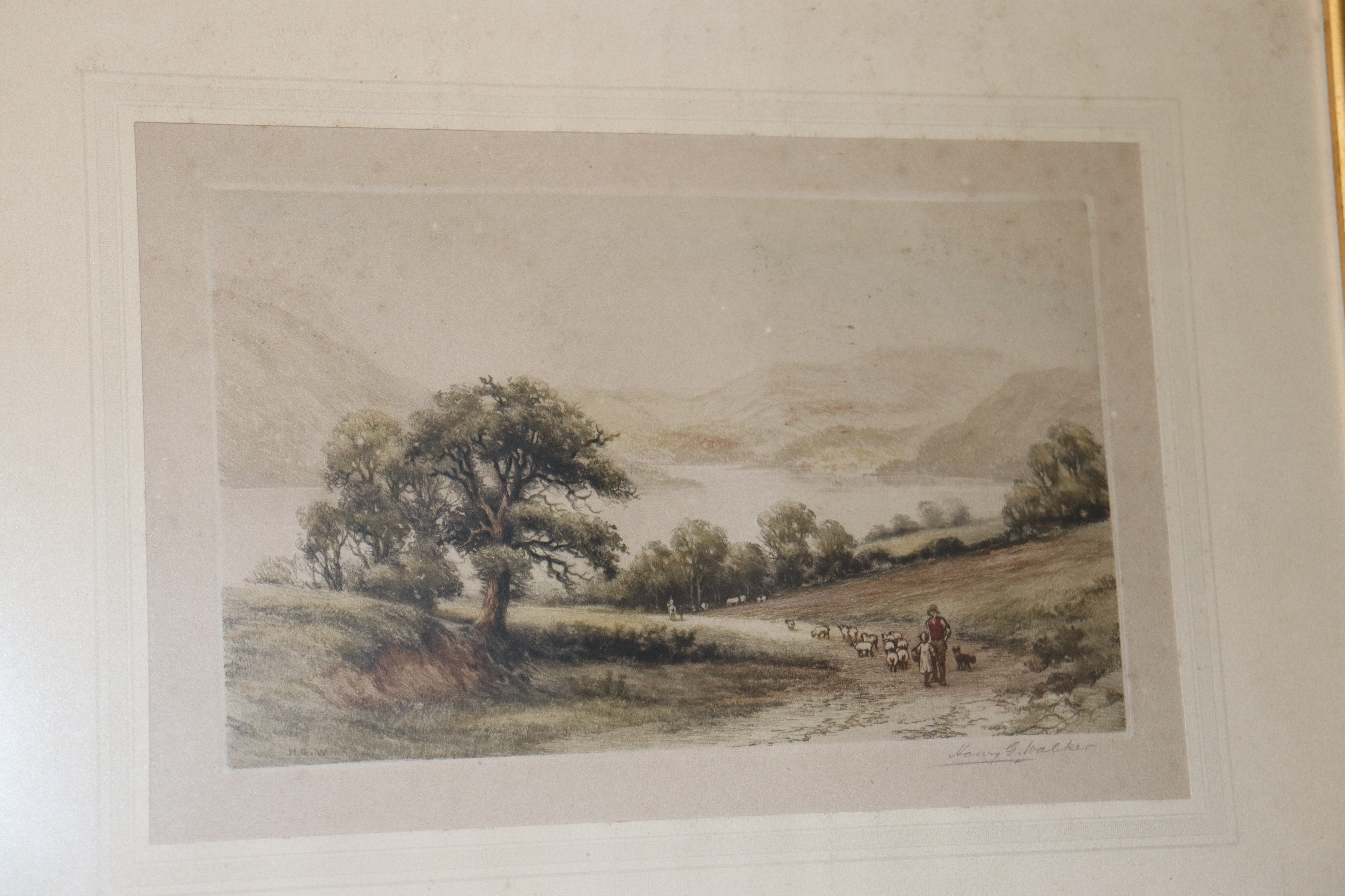 Henry G. Walker, English lake series, two etchings and two others signed - Image 4 of 6