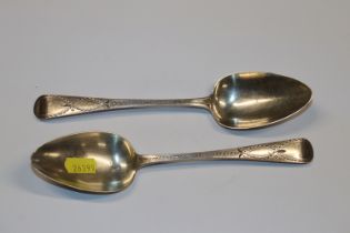 Two George III silver tablespoons, possibly Richar