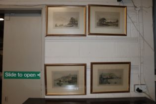 Henry G. Walker, English lake series, two etchings and two others signed