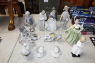 A Doulton figurine "Bedtime", another "Fair Lady";