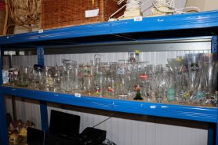 A quantity of various drinking glasses, jugs etc.