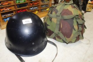 Two army helmets