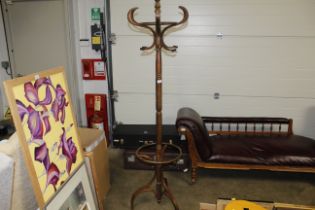 A bentwood type hat and coat stand