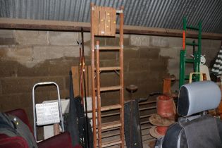 A wooden step ladder