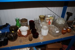 A collection of various glassware to include vases