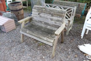 A wooden garden bench