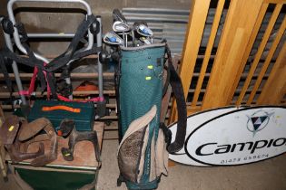 A Dunlop golf bag and clubs