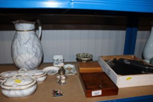 A Wedgwood toilet set consisting of a jug, toothbr