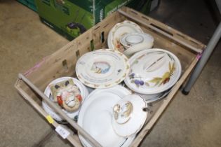 A box containing various china to include Wedgwood