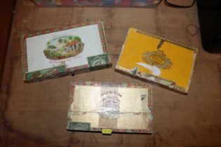 Three Cuban cigar boxes