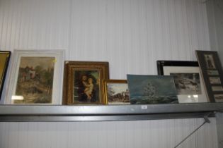 A collection of various paintings and prints