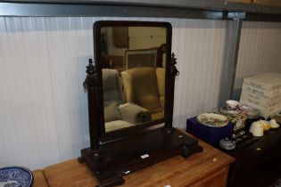 A Victorian mahogany swing framed toilet mirror