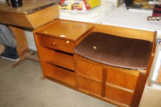 A teak telephone table