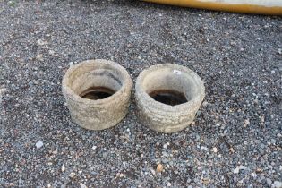 Two concrete garden planters