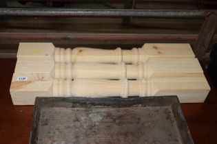 Three turned wooden legs