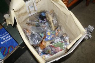 A box containing vintage MacDonald's toys