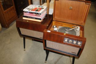 A vintage Garrard Dynotron record player and speak