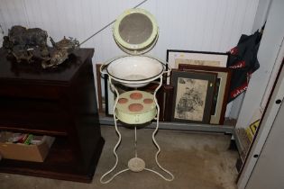 A French vintage metal washstand