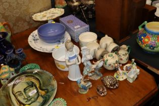 A quantity of various china to include figures, bi