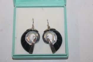 A pair of Sterling silver Conch shell ear-rings