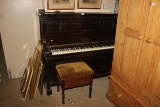 A Bluthner Lypsig upright piano No.63461 and a mah