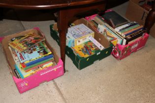 Three boxes of various books