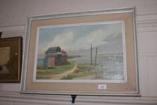 A. Adcock, oil on board depicting Walberswick