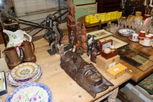 A quantity of various wooden items etc. to include