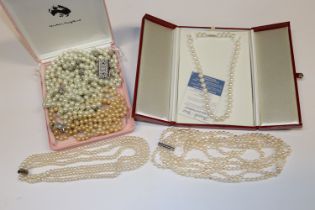 The Pearl Source necklace; various other pearl and