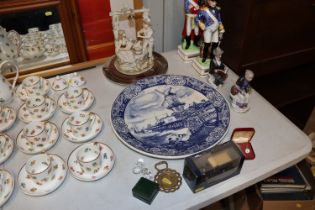 A Dutch blue and white charger; collector's plate;