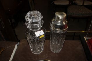 Two glass cocktail shakers