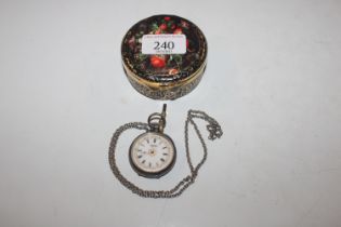 A W.R. Jones of Aberystwyth silver cased fob watch