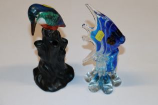 A Murano style glass model of a fish and a Wilkins