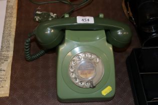 A rotary dial telephone