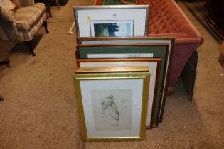 A large collection of pictures and prints