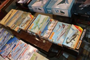 Six Matchbox model kits of aircraft, two Frog and