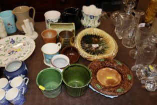 A collection of decorative pottery to include Majo