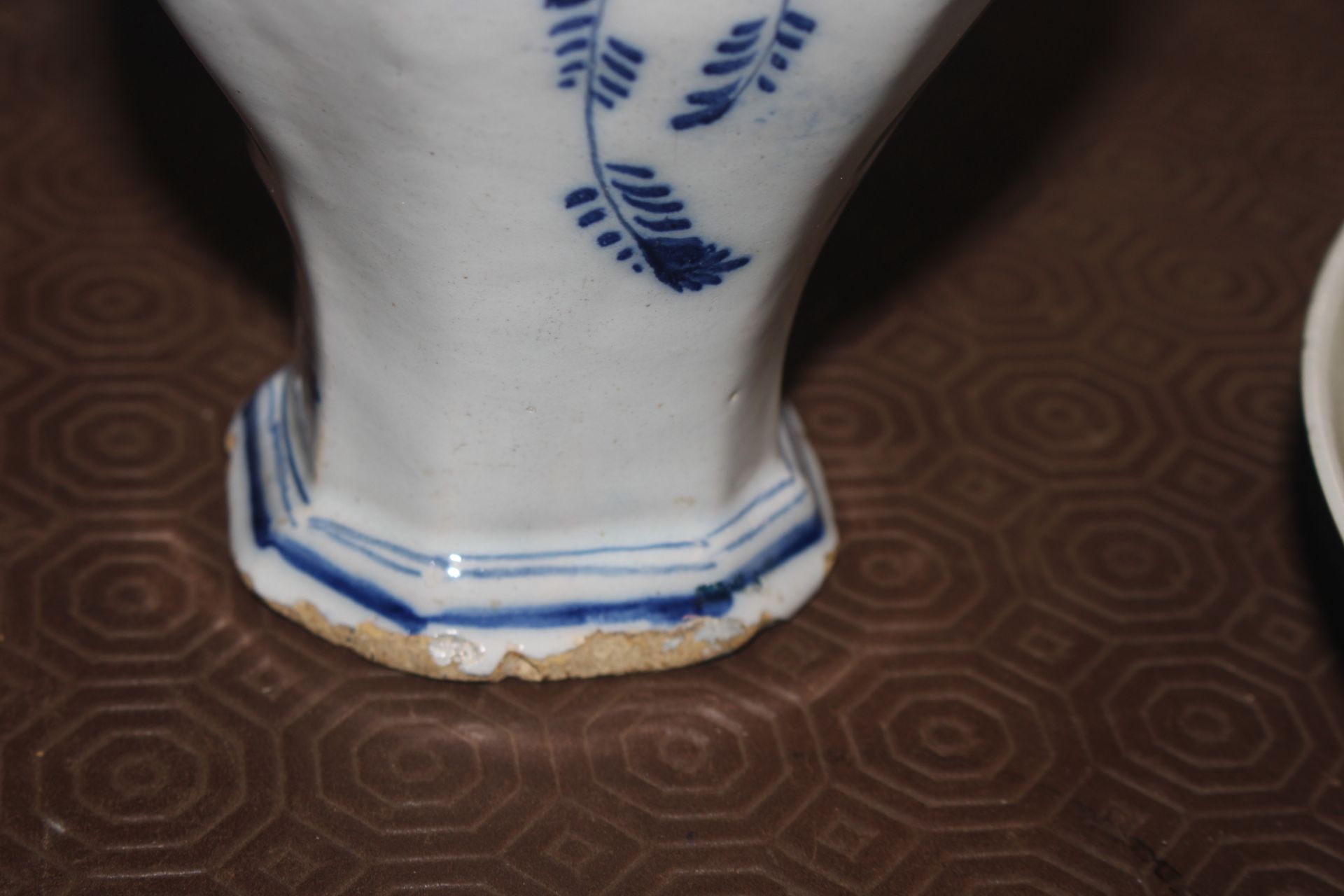 Three 18th Century Delftware vases AF - Image 8 of 15