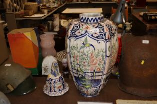 A large Faience jar and cover