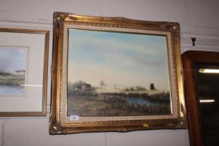 R.R. Nobbs, oil on canvas study of a Norfolk lands