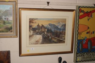 James Kinnear, watercolour "View of Corraze"