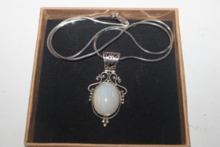 A Sterling silver and moonstone necklace